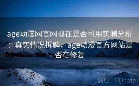 age动漫网官网现在是否可用实测分析：真实情况拆解，age动漫官方网站是否在修复