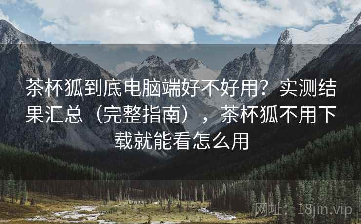 茶杯狐到底电脑端好不好用？实测结果汇总（完整指南），茶杯狐不用下载就能看怎么用