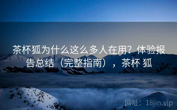 茶杯狐为什么这么多人在用？体验报告总结（完整指南），茶杯 狐