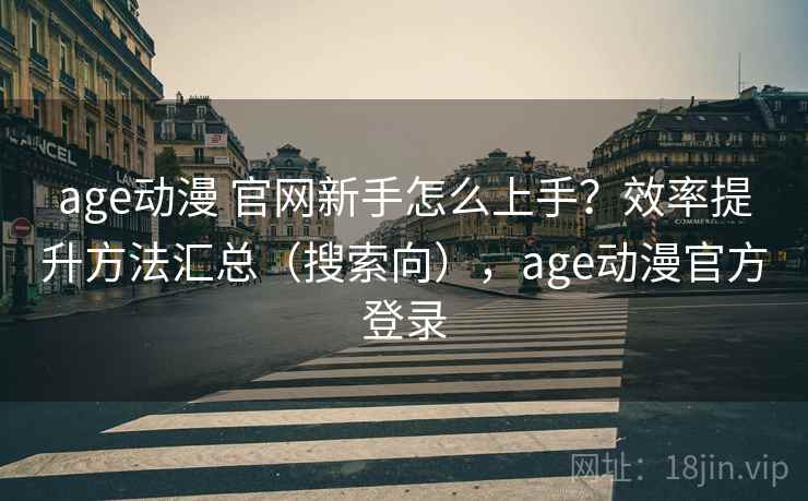 age动漫 官网新手怎么上手？效率提升方法汇总（搜索向），age动漫官方登录